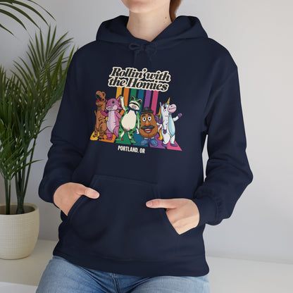 Rollin' with the Homies Unisex Hoodie | Portland Anti-ICE Inflatable Resistance Hooded Sweatshirt | Firestarter Fund Collection