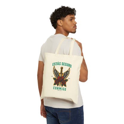 You Are Safe With Me Sword Tote | Estás Seguro Conmigo Bag | Immigrant Rights & Solidarity Collection