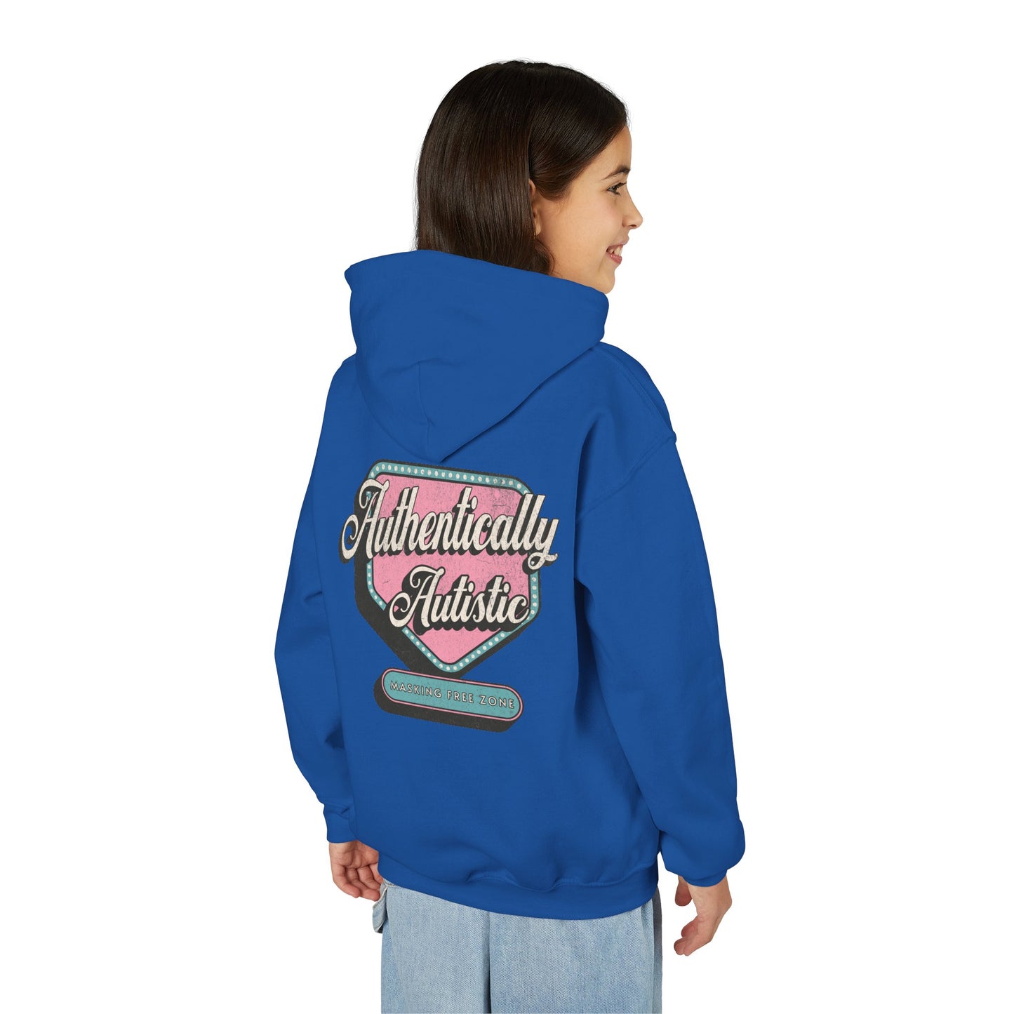 Youth "Authentically Autistic" Unisex Hoodie | Autism & Neurodiversity Advocacy Hooded Sweatshirt