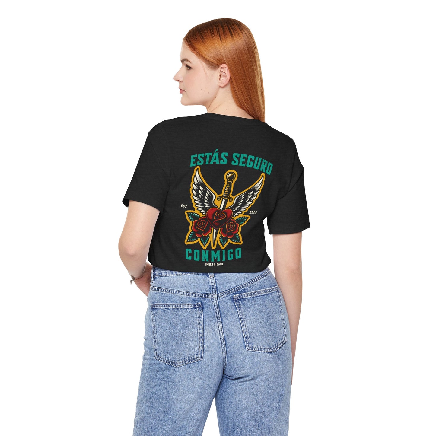 You Are Safe With Me Sword Unisex Tee | Estás Seguro Conmigo Shirt | Immigrant Rights & Solidarity Collection