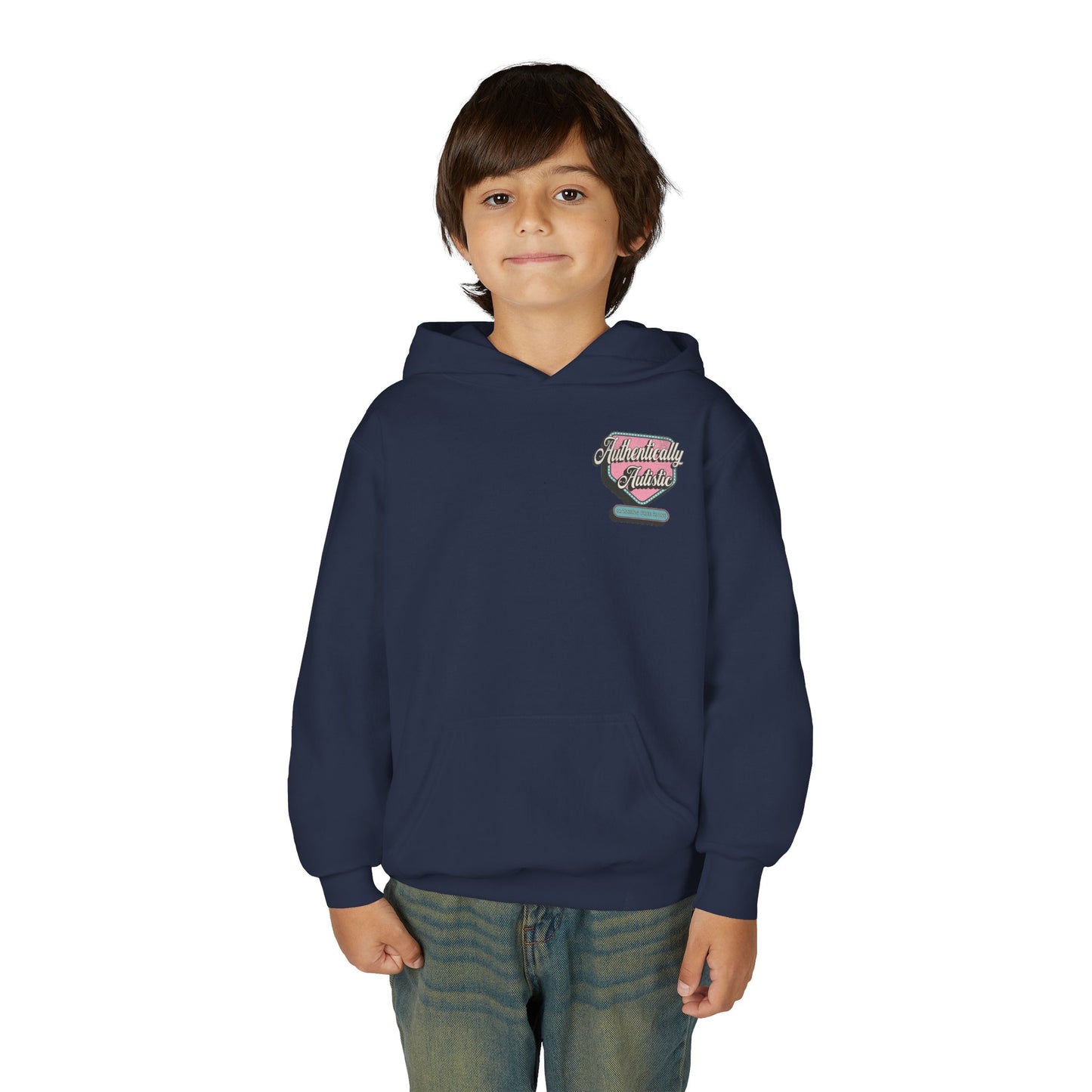 Youth "Authentically Autistic" Unisex Hoodie | Autism & Neurodiversity Advocacy Hooded Sweatshirt