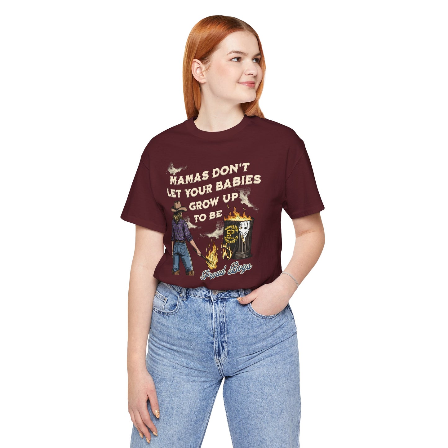 Mama's Don't Let Your Babies Grow Up To Be Proud Boys Unisex Tee | Anti-Fascist Shirt | The Collective Flame Fund Collection