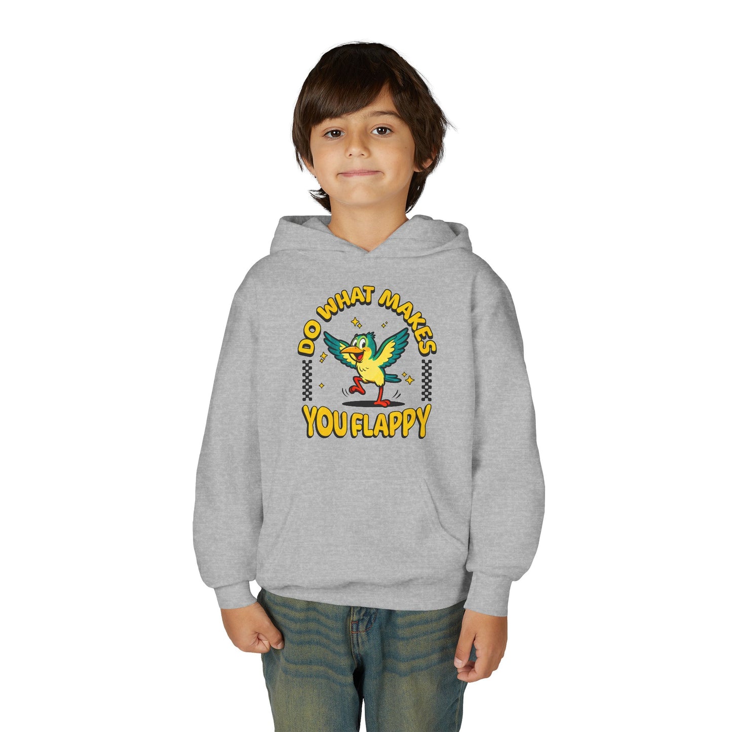 Youth "Do What Makes You Flappy" Unisex Hoodie | Autism & Neurodiversity Advocacy hooded sweatshirt