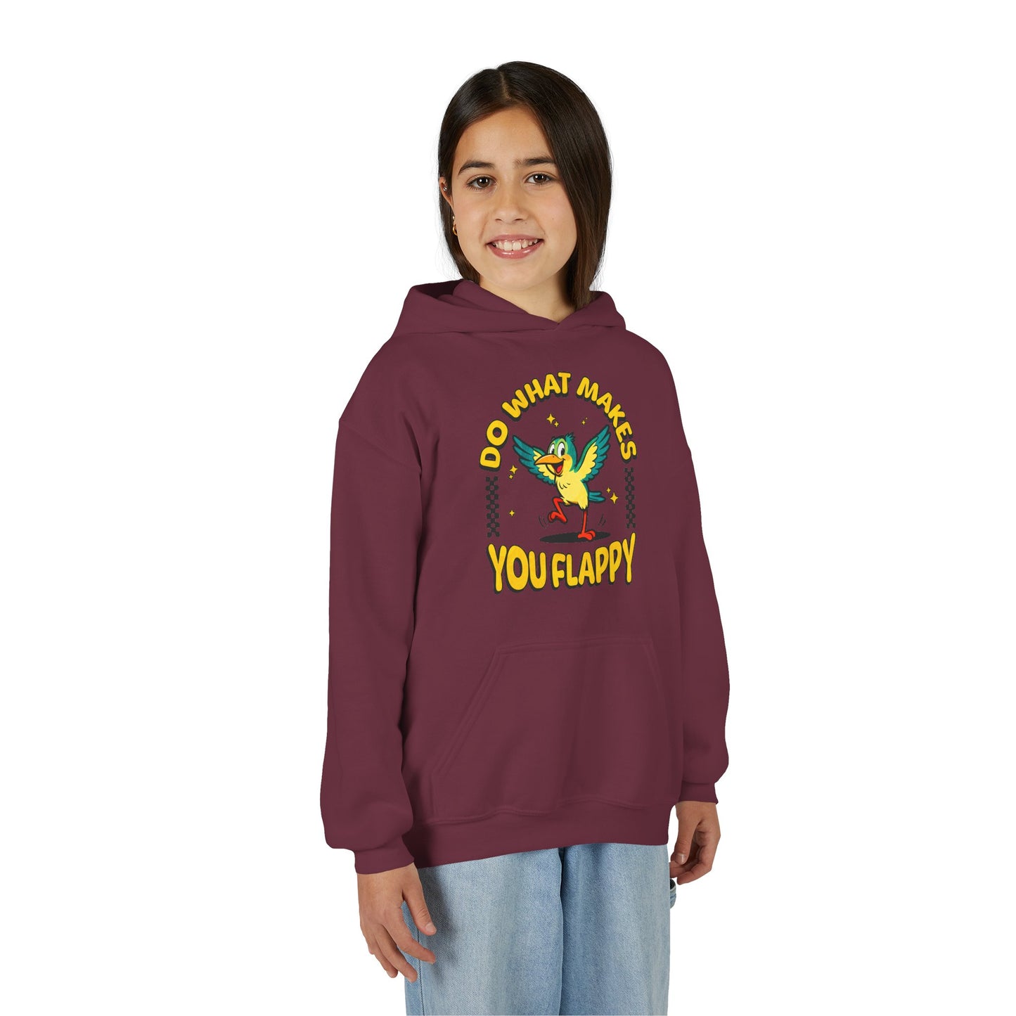 Youth "Do What Makes You Flappy" Unisex Hoodie | Autism & Neurodiversity Advocacy hooded sweatshirt