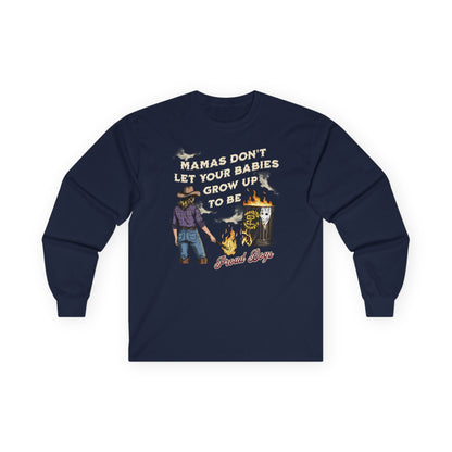 Mama's Don't Let Your Babies Grow Up To Be Proud Boys Unisex Long Sleeve Tee | Anti-Fascist Shirt | The Collective Flame Fund Collection