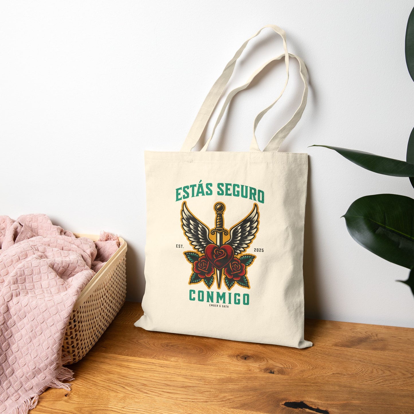 You Are Safe With Me Sword Tote | Estás Seguro Conmigo Bag | Immigrant Rights & Solidarity Collection