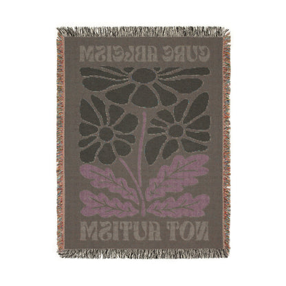 "Cure Ableism Not Autism" Woven Blanket | Autism & Neurodiversity Advocacy Shirt