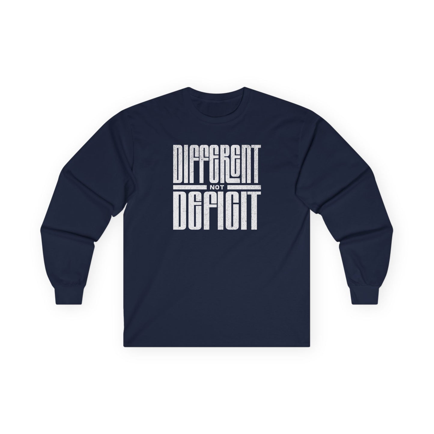 "Different Not Deficit" Unisex Long Sleeve Tee | Autism & Neurodiversity Advocacy Shirt