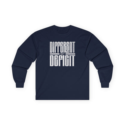 "Different Not Deficit" Unisex Long Sleeve Tee | Autism & Neurodiversity Advocacy Shirt