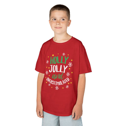 Youth Holly Jolly Unisex Tee | Funny Christmas Shirt for the Overstimulated