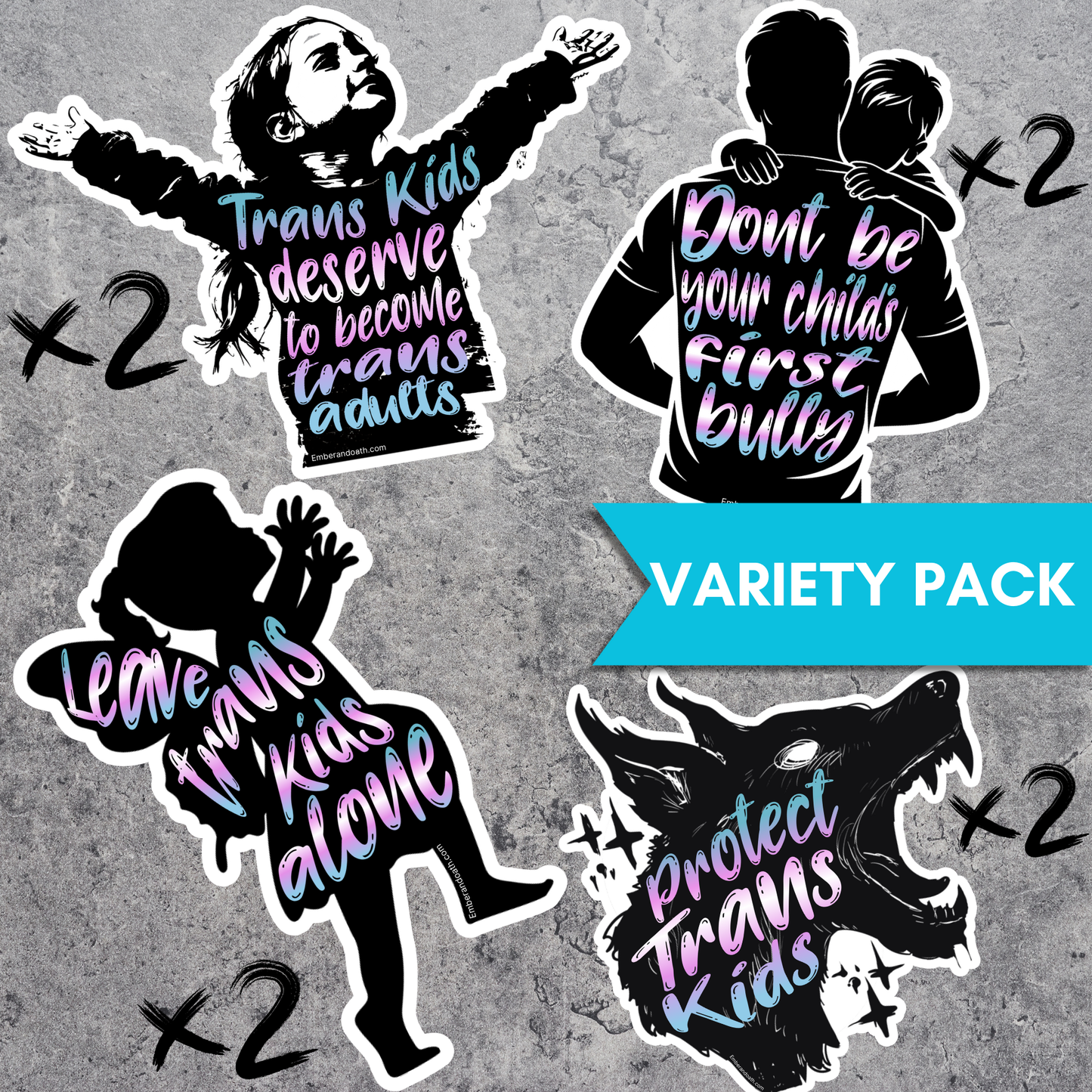 PRE-ORDER | Trans Youth Solidarity Variety Sticker Pack| Trans Pride & Solidarity Collection