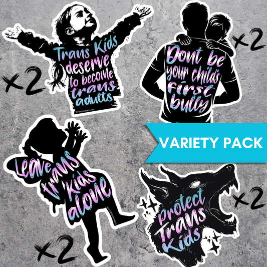PRE-ORDER | Trans Youth Solidarity Variety Sticker Pack| Trans Pride & Solidarity Collection