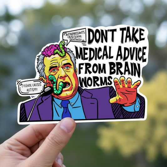 (PRE-ORDER) Brain Worms Sticker 5-Pack | RFK Jr. Anti-Misinformation Decal